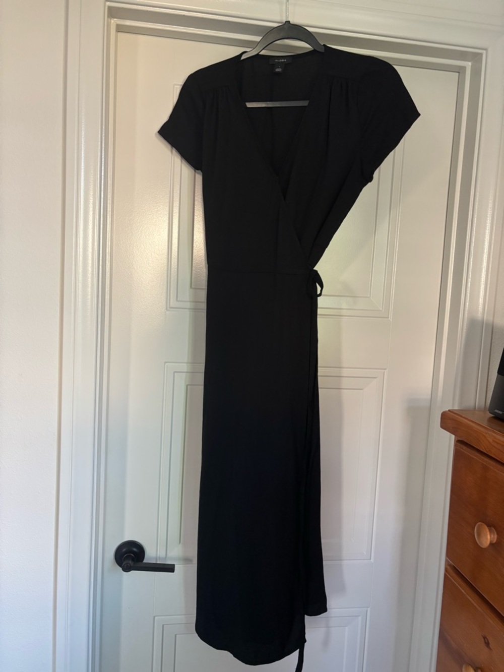 Halogen Black Midi Wrap Dress